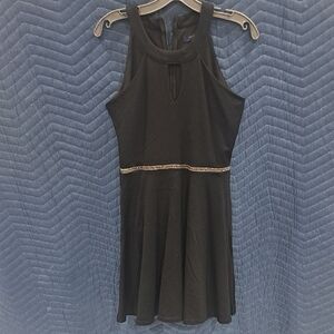 Black Sleeveless Dress with Silver Accent